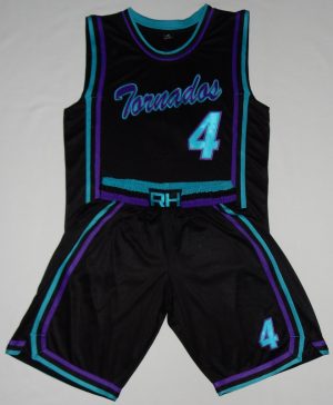 Black and Teal Basketball Uniform