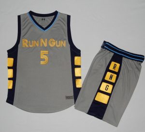 Run N Gun Gray Basketball Uniform