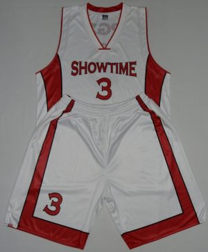 White Showtime Basketball Uniform
