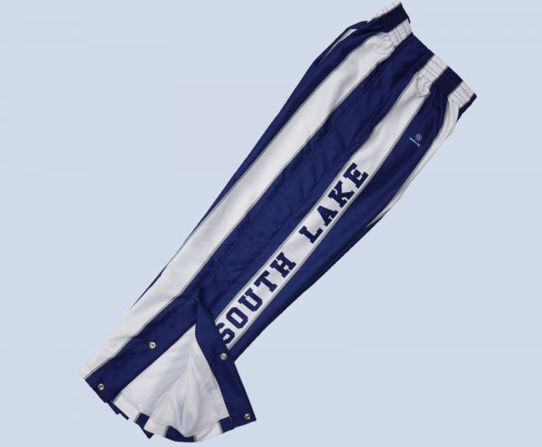 Snap open candy stripe pants in Royal blue and white color