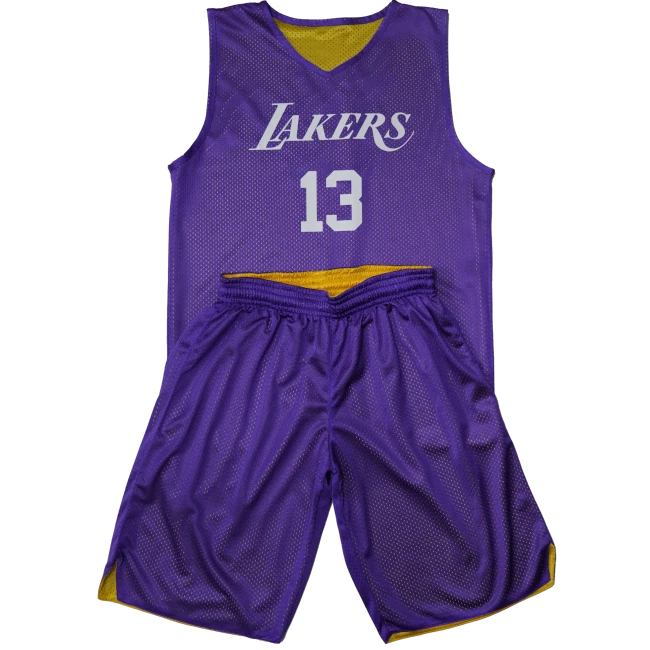 Purple Reversible Basketball uniform with numbers
